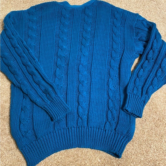 Vintage Sea Island Cotton Turquoise Cardigan Sweater Large NWT England - Picture 2 of 4